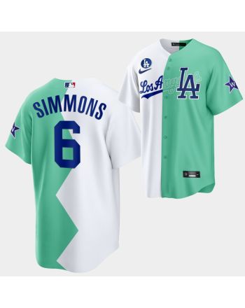 2022-23 All-Star Celebrity Softball Game Los Angeles Dodgers J.K. Simmons 6 White Green Jersey