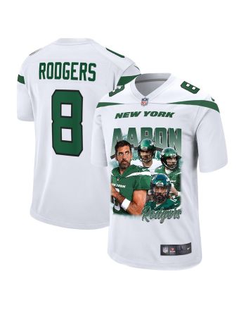 Aaron Rodgers 8 New York Jets Rocket Arm Game Jersey - Men, White