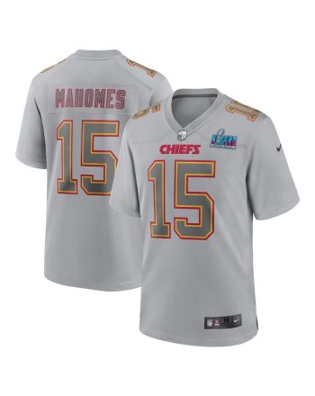 Patrick Mahomes 15 Kansas City Chiefs Youth Super Bowl LVII Patch Atmosphere Fashion Game Jersey - Gray