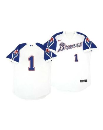 Atlanta Braves Ozzie Albies 1 Cooperstown White Throwback Home Jersey