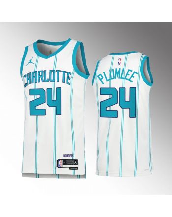 Mason Plumlee 24 2022-23 Charlotte Hornets White Association Edition Jersey Swingman