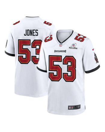 Vi Jones 53 Tampa Bay Buccaneers 2023 Playoffs Patch Game Men Jersey - White