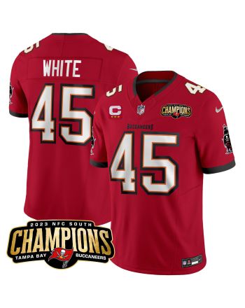 Devin White 45 Tampa Bay Buccaneers 2023 NFC South Champions Patch Game Men Jersey - Red