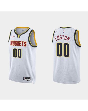 Denver Nuggets Custom 00 2022-23 Association Edition White Men Jersey Swingman