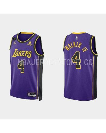 Los Angeles Lakers 4 Lonnie Walker IV 2022-23 Statement Edition Purple Men Jersey