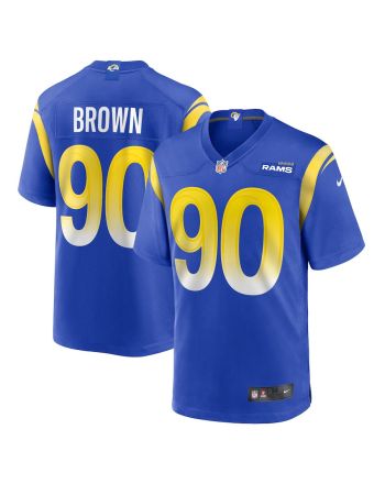 Earnest Brown IV 90 Los Angeles Rams Game Men Jersey - Royal