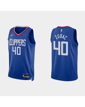 Los Angeles Clippers 40 Ivica Zubac 2022-23 Icon Edition Blue Men Jersey