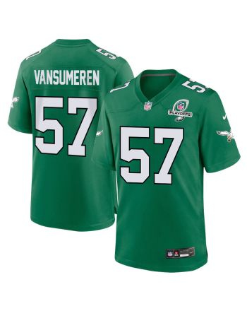 Ben VanSumeren 57 Philadelphia Eagles 2023 Playoffs Patch Alternate Game Men Jersey - Kelly Green