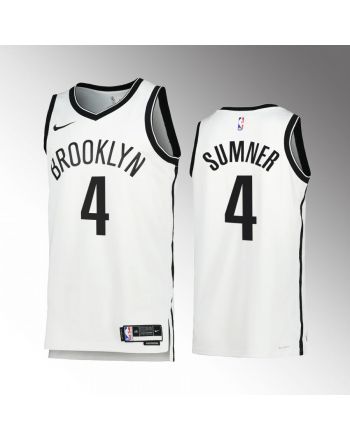 Edmond Sumner 4 2022-23 Brooklyn Nets White Association Edition Jersey Swingman