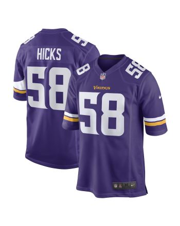 Jordan Hicks Minnesota Vikings Game Player Jersey - Purple