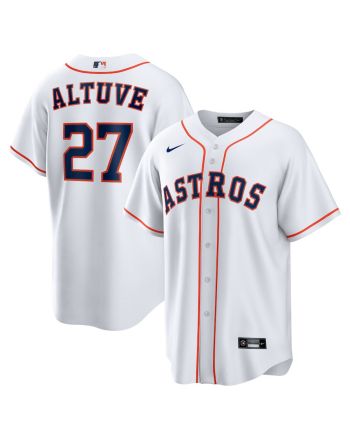 Jose Altuve 27 Houston Astros Home Men Jersey - White