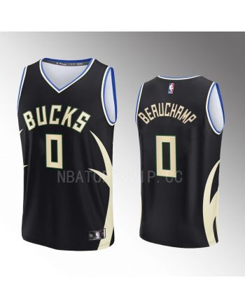 Milwaukee Bucks 0 MarJon Beauchamp Statement Edition Men Jersey 2022-23 Fast Break Black