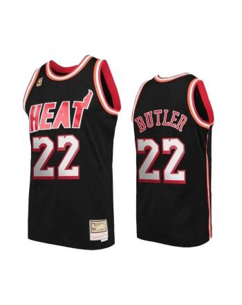 Men's Miami Heat Jimmy Butler 22 Black Hardwood Classics Jersey