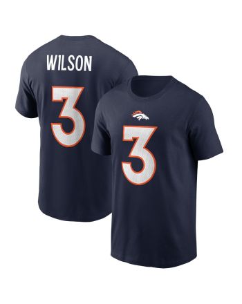 Russell Wilson 3 Denver Broncos Player Name & Number T-Shirt - Navy