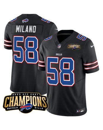 Matt Milano 58 Buffalo Bills 2023 AFC East Champions Patch Game Men Jersey - Black