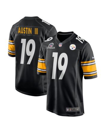 Calvin Austin III 19 Pittsburgh Steelers 2023 Playoffs Patch Game Men Jersey - Black