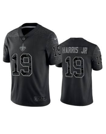 Chris Harris Jr 19 New Orleans Saints Black Reflective Limited Jersey - Men