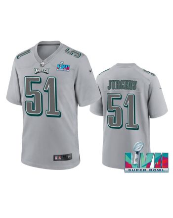 Cam Jurgens 51 Philadelphia Eagles Super Bowl LVII Patch Atmosphere Fashion Game Jersey - Gray