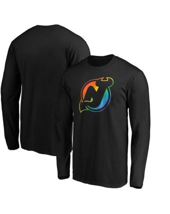 New Jersey Devils Team Pride Logo Long Sleeve T-Shirt - Black