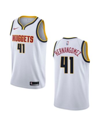 Men's Denver Nuggets 41 Juan Hernangomez Association Swingman Jersey - Wihte