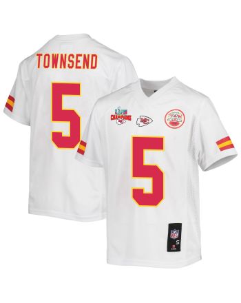 Tommy Townsend 5 Kansas City Chiefs Super Bowl LVII Champions 3 Stars Youth Game Jersey - White