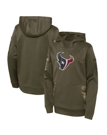 Houston Texans Youth 2022 Salute To Service Performance Pullover Hoodie - Olive