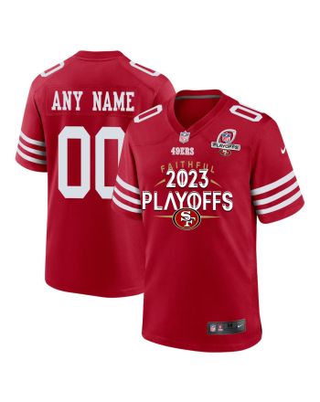 San Francisco 49ers Faithful 2023 Playoffs Game Men Custom Jersey - Scarlet