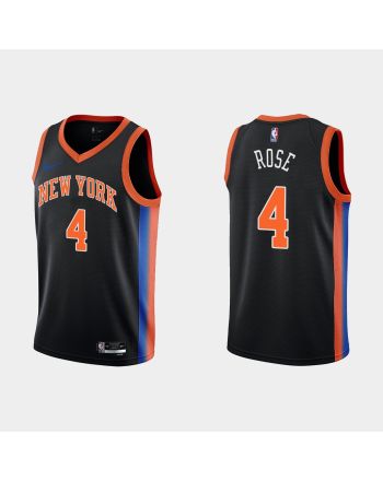 2022-23 New York Knicks Derrick Rose 4 City Edition Black Swingman Men Jersey