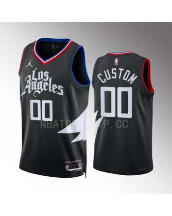 Custom 00 Los Angeles Clippers Black Statement Edition 2022-23 Jersey Swingman