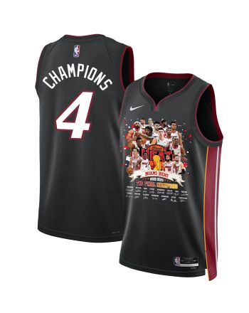 Miami Heat Players Celebrating The 2023 Final Champions Swingman Jersey - Black