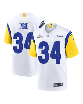 Tanner Ingle 34 Los Angeles Rams 2023 Playoffs Patch Game Men Jersey - White