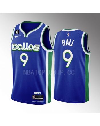 Dallas Mavericks Tyler Hall 9 2022-23 City Edition Blue Men Jersey Swingman