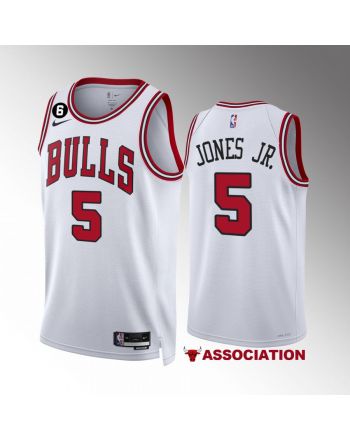 Derrick Jones Jr. 5 Chicago Bulls White Men Jersey 2022-23 Association Edition NO.6 Patch