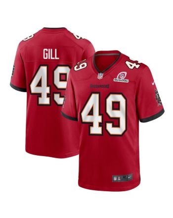 Cam Gill 49 Tampa Bay Buccaneers 2024 Divisional Patch Game Men Jersey - Red