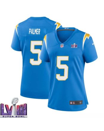 Joshua Palmer 5 Los Angeles Chargers Super Bowl LVIII Women Home Game Jersey - Powder Blue