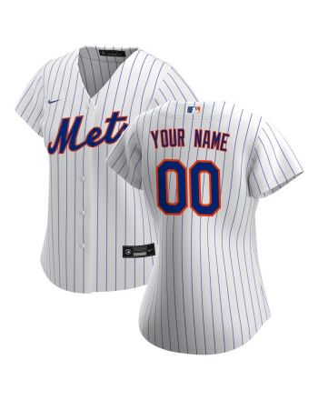 New York Mets Women's Home Custom Jersey - White