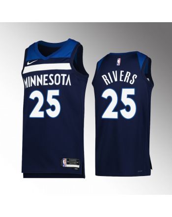 Minnesota Timberwolves Austin Rivers 25 2022-23 Icon Edition Navy Jersey Swingman