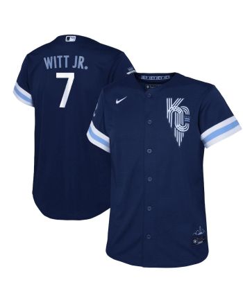 Bobby Witt Jr. 7 Kansas City Royals Youth 2022-23 City Connect Jersey - Navy