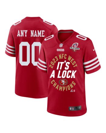 San Francisco 49ers 2023 NFC West Champions It's A Lock Game Men Custom Jersey - Scarlet