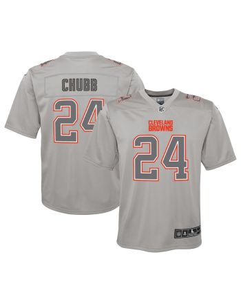 Nick Chubb 24 Cleveland Browns Youth Atmosphere Game Jersey - Gray