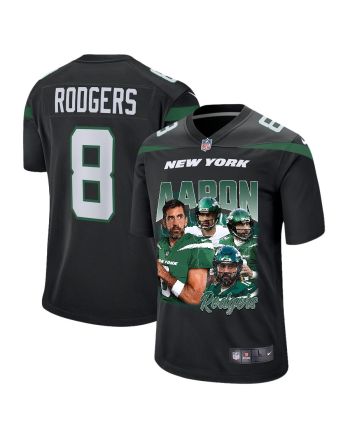 Aaron Rodgers 8 New York Jets Rocket Arm Game Jersey - Men, Black