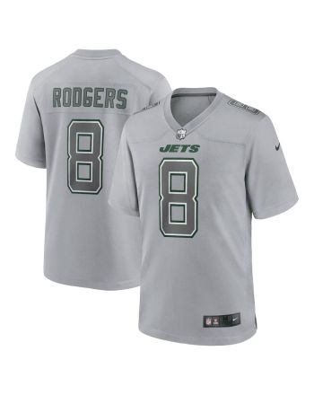 Aaron Rodgers 8 New York Jets Atmosphere Fashion Game Jersey - Men Heather Gray