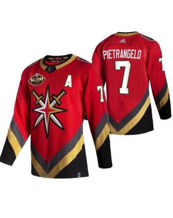 Men Vegas Golden Knights 7 Alex Pietrangelo 2023 All-Star Red Jersey Reverse Retro Jersey