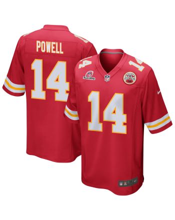 Cornell Powell 14 Kansas City Chiefs 2023 Playoffs Patch Game Men Jersey - Red