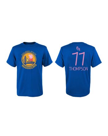 Klay Thompson 11 Golden State Warriors Pig Print T-Shirt - Blue