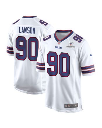 Shaq Lawson 90 Buffalo Bills 2024 Divisional Patch Game Men Jersey - White