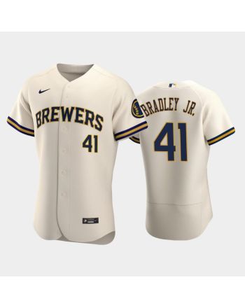 Milwaukee Brewers 41 Jackie Bradley Jr. Home Team Cream Jersey Jersey