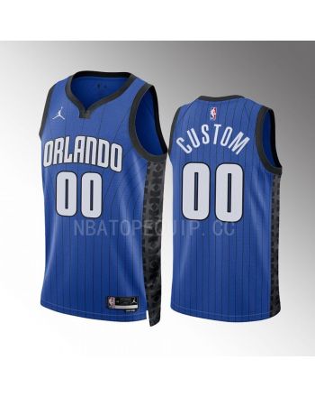 Custom 00 2022-23 Orlando Magic Blue Statement Edition Jersey Swingman