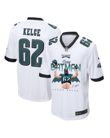 Jason Kelce 62 Philadelphia Eagles Sexy Batman Game Jersey - Men, White