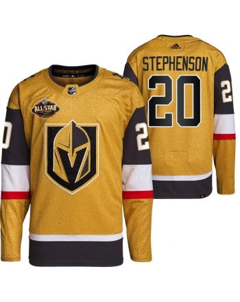 Men Vegas Golden Knights 20 Chandler Stephenson Primegreen Gold Jersey 2023 All-Star Jersey